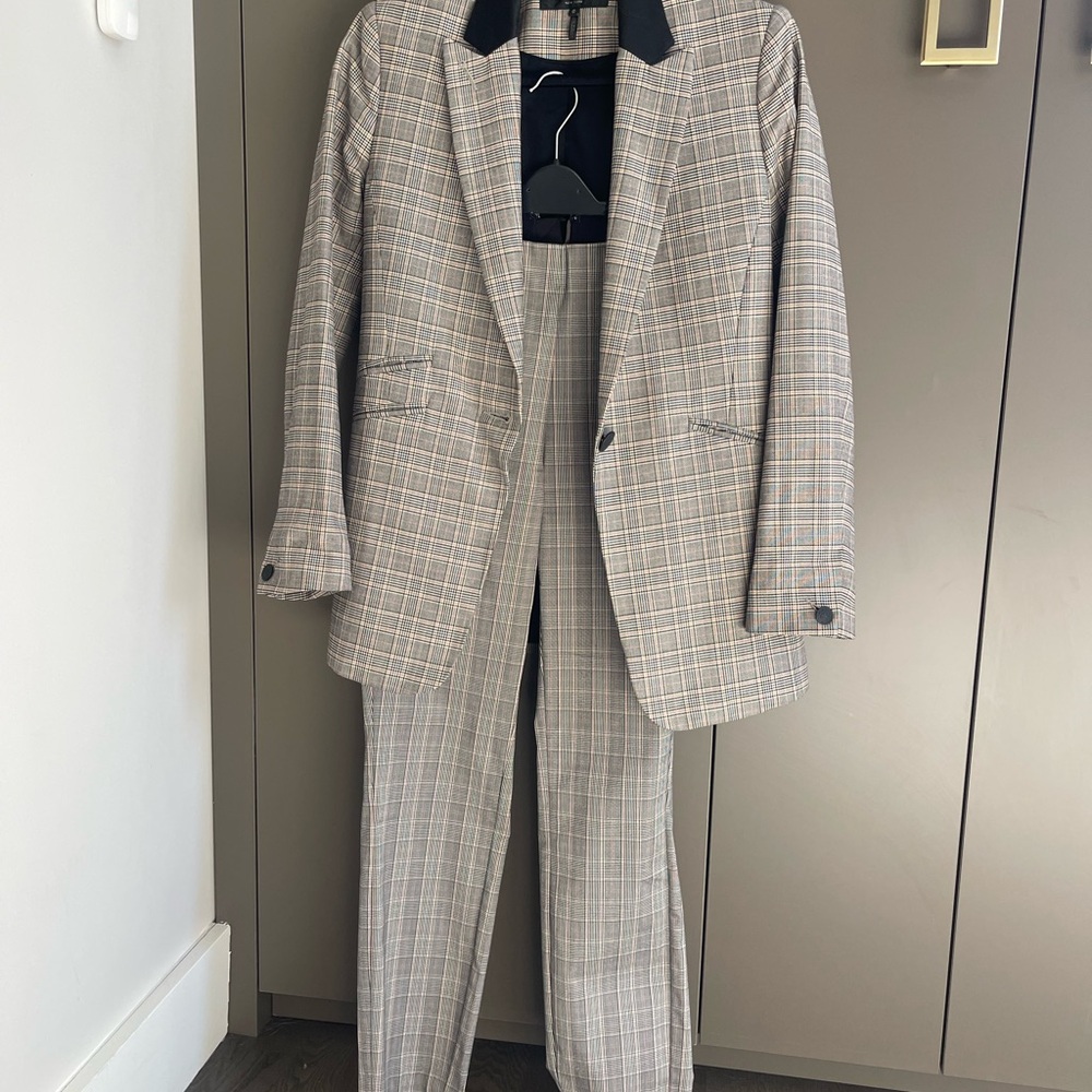 Women’s Grey and Rose Rag & Bone Plaid Suit